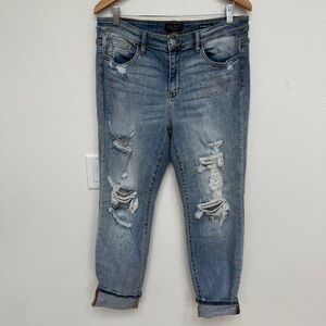 Judy Blue Boyfriend Fit Jeans Paint Splatter Size 15/32